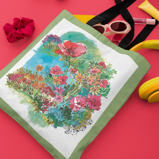 Lina vai kokvilnas auduma maisiņš «Fantastiskā pļava» | Kolekcija «Aquarello»