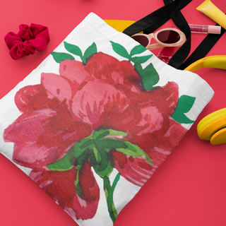 Lina vai kokvilnas auduma maisiņš «Sarkanā roze» | Kolekcija «Aquarello»