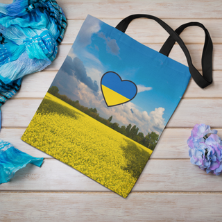 Lina vai kokvilnas auduma maisiņš «I love Ukraine» | kolekcija «Par Ukrainu»
