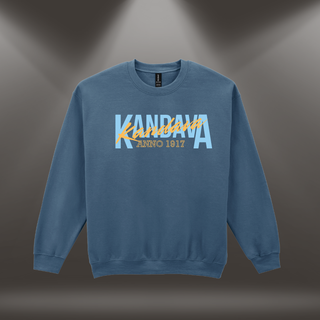 Džemperis ar apdruku "Kandava. Anno 1917." | Indigo zils