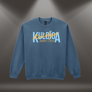 Džemperis ar apdruku "Kuldīga. Anno 1378." | Indigo zils