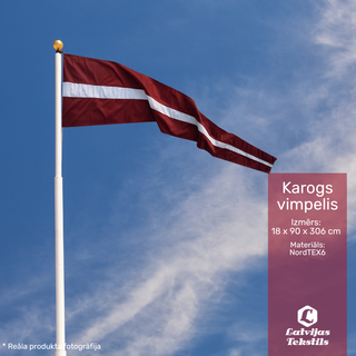 Latvijas karoga vimpelis | 18 x 90 x 306 cm | NordTEX6 audums