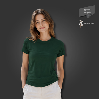 Sieviešu T-krekls - klasiskais | 190 g/m² | Tumši zaļa
