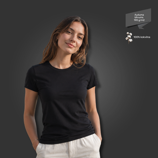 Sieviešu T-krekls - klasiskais | 190 g/m² | Melns