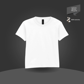 Bērnu T-krekls, pamata modelis | 150 g/m² | Balts