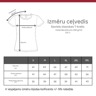 Sieviešu T-krekls - klasiskais | 190 g/m² | Melns