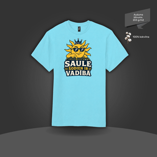 Kokvilnas T-krekls "Saule šodien ir vadībā" | 4 krāsas