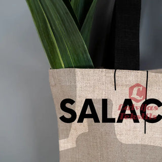 Pelēka Lina Auduma Maisiņš «Salacgrīva» | Kolekcija «Ielu Raksti» Auduma